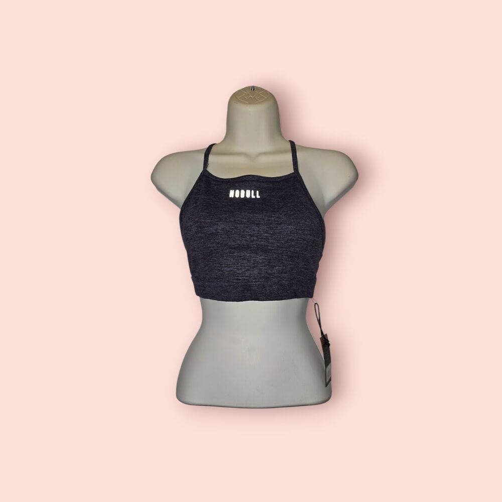 NOBULL Lavender Heather High Neck Sports Bra Logo Athletic Gym Bra Workout S